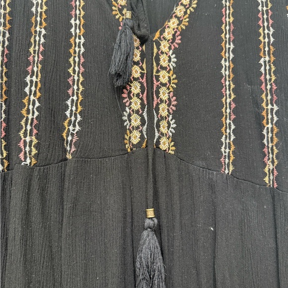 Knox Rose Black Bishop Sleeve Crew Neck Sundress - Picture 6 of 7